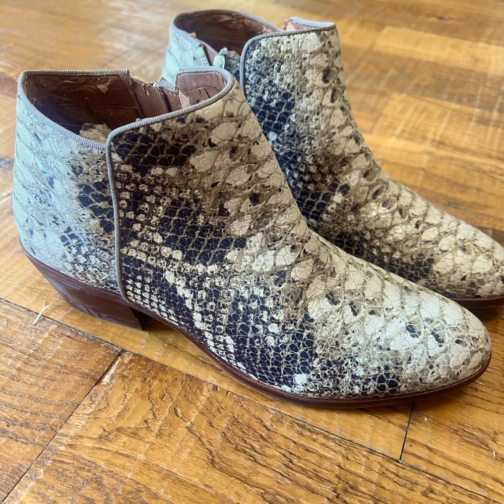 Sam Edelman Petty Ankle Bootie Python Snakeskin W… - image 2